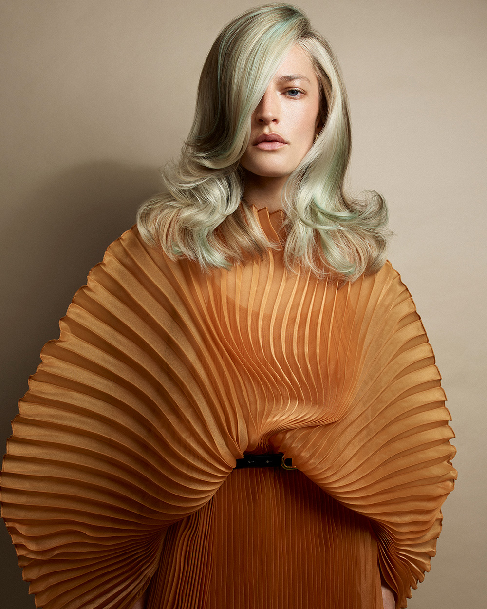 Icy Blonde Shoulder-Length Hair with Soft Curls – Kirsty Judge and Poonam Mehmi – Verdant Collection